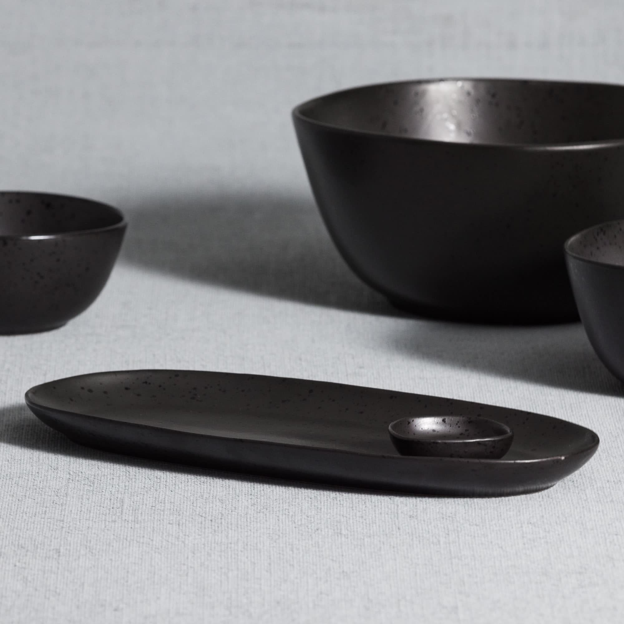 Tierra Oval Platter 36x16cm Black Speckle Kitchen Warehouse™